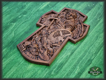 Load image into Gallery viewer, Archangel Michael Natural wood All Sizes Wall Hanging Wooden Carved Home Decor  Christian Gift Idea