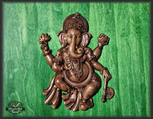 Load image into Gallery viewer, Lord Ganesh Wood Carving , Lord Ganesh Ashwood Panel, Wood carving, Hindu art