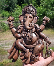 Load image into Gallery viewer, Lord Ganesh Wood Carving , Lord Ganesh Ashwood Panel, Wood carving, Hindu art