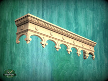 Load image into Gallery viewer, Wooden Window Valance, Cornice Board, Baroque Pelmet,  Antique classic carved curtain rod of wood pelmet