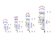 Load image into Gallery viewer, Elegant Gothic Skull Corbel made of wood, Unpainted, Decorative Carved Wooden Corbel, Home Wall Embellishments