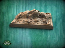 Load image into Gallery viewer, Square Decor Lion made of wood, Unpainted, 1pc, Carved lion head, Applique furniture decor DIY Furniture Trim Supplies
