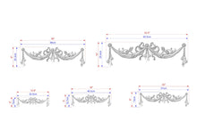 Load image into Gallery viewer, Classic Style Swag Onlay with Bows made  of wood, 1pc, Home Wall Embellishments, Furniture Carving, Wood Onlay
