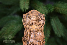 Load image into Gallery viewer, Morrigan statue, Goddess wooden statue Celtic Goddess, Morrigan wood figure Wooden carved statuette Statue for the home altar