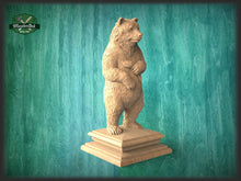 Load image into Gallery viewer, Bear Wooden Finial for Staircase Newel Post, Bear finial bed post, Bear statue of wood, Decorative Newel Post Cap Animal