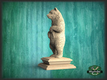 Load image into Gallery viewer, Bear Wooden Finial for Staircase Newel Post, Bear finial bed post, Bear statue of wood, Decorative Newel Post Cap Animal