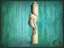 Load image into Gallery viewer, Carved Eagle Decorative Post for Staircase from solid wood, 1pc, Lion statue, Custom size wood balusters for stairs