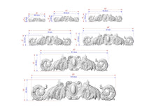 Load image into Gallery viewer, Carved Wood Applique for Kitchen Hood, 1pc, Unfinished, Home Wall Embellishments, Furniture Carving, Wood Onlay