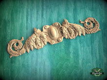 Load image into Gallery viewer, Carved Wood Applique for Kitchen Hood, 1pc, Unfinished, Home Wall Embellishments, Furniture Carving, Wood Onlay