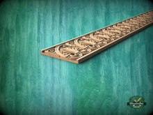 Load image into Gallery viewer, Rococo solid wood moulding with sea shells, 40" classical wood cabinet moulding
