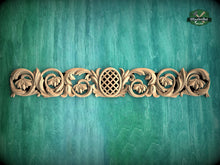 Load image into Gallery viewer, Carved Wood Onlay for Kitchen Hood, 1pc, Unfinished, Home Wall Embellishments, Furniture Carving, Wood Onlay
