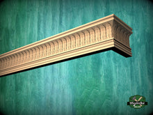 Load image into Gallery viewer, Wooden Window Valance with acantus leaves, Cornice Board, Baroque Pelmet,  Antique classic carved curtain rod of wood pelmet