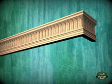 Load image into Gallery viewer, Wooden Window Valance with acantus leaves, Cornice Board, Baroque Pelmet,  Antique classic carved curtain rod of wood pelmet