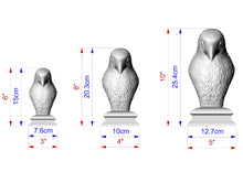 Load image into Gallery viewer, Crow Wooden Finial for Staircase Newel Post, Raven finial bed post, Corbie statue of wood, Decorative Newel Post Cap Bird Face