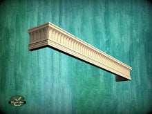 Load image into Gallery viewer, Wooden Window Valance with acantus leaves, Cornice Board, Baroque Pelmet,  Antique classic carved curtain rod of wood pelmet