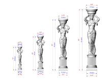Load image into Gallery viewer, Caryatid baluster of wood, woman baluster, stair balusters, Custom size wood balusters for stairs