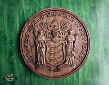 Load image into Gallery viewer, The Great Seal Of The State of New Jersey, wall hanging, New Jersey Logo state seal
