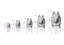 Load image into Gallery viewer, Wolf Wooden Finial for Staircase Newel Post, Wolf finial bed post, Wolf statue of wood, Wooden Wolf statue cap