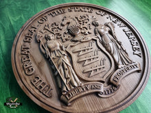 Load image into Gallery viewer, The Great Seal Of The State of New Jersey, wall hanging, New Jersey Logo state seal