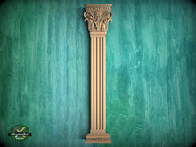 Load image into Gallery viewer, Classic pilaster of wood, Antique style decorative wooden pilaster, column classic flute ionic, Carved Wood Trim Post Pillars
