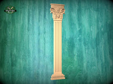 Load image into Gallery viewer, Classic pilaster of wood, Antique style decorative wooden pilaster, column classic flute ionic, Carved Wood Trim Post Pillars
