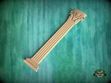 Load image into Gallery viewer, Classic pilaster of wood, Antique style decorative wooden pilaster, column classic flute ionic, Carved Wood Trim Post Pillars