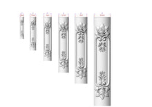 Load image into Gallery viewer, Handcrafted Carved floral style pilasters , Set 2pc, Pair of Carved Wood Trim Post Pillars