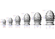Load image into Gallery viewer, Ornate Wooden Cedar Cone finial for balustrade post, Pinecone finial, Staircase Newel Post Cap, Bed finials