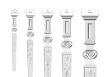 Load image into Gallery viewer, Baroque-style decorative wooden pilaster, Unfinished, column classic capital ionic, Carved Wood Trim Post Pillars