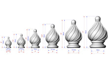 Load image into Gallery viewer, Ornamental Wooden Twisted Finial for furniture, Twisted cap, Staircase Newel Post Cap, Bed finials