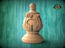 Load image into Gallery viewer, Decorative Antique Style Wooden Staircase Finial, Twisted cap, Staircase Newel Post Cap, Bed finials