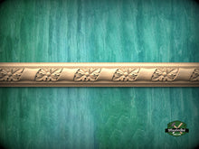 Load image into Gallery viewer, Handcrafted wooden architectural molding 40" from wood, Wooden floral moulding trim, Ornate molding panel from wood, Carved wooden Baguette