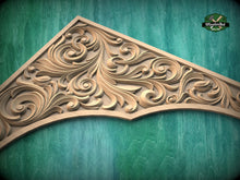 Load image into Gallery viewer, Antique style arched hardwood onlay, 1pc, Home Wall Embellishments, Furniture Carving, Wood Onlay