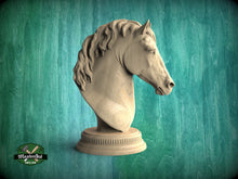 Load image into Gallery viewer, Chess Knight made of Wood, Horse bust of wood, Horse statue of wood, Wooden Horse statue cap