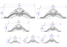 Load image into Gallery viewer, Carved Arched element of wood, 1pc, Home Wall Embellishments, Furniture Carving, Wood Onlay