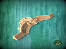 Load image into Gallery viewer, Carved Arched element of wood, 1pc, Home Wall Embellishments, Furniture Carving, Wood Onlay
