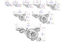Load image into Gallery viewer, Corner Wooden Applique and Onlay for Furniture, Set of 2pc, decorative wood trim