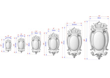 Load image into Gallery viewer, Personalized Antique wooden shield onlay, Unfinished, Decorative wooden baroque small cartouche applique