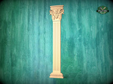 Load image into Gallery viewer, Classic pilaster of wood, Antique style decorative wooden pilaster, column classic flute ionic, Carved Wood Trim Post Pillars