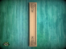 Load image into Gallery viewer, Traditional antique style carved floral pilaster, Unfinished, column classic flute ionic, Carved Wood Trim Post Pillars