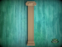 Load image into Gallery viewer, Classical wood ionic  pilaster, Unfinished, column classic flute ionic, Carved Wood Trim Post Pillars