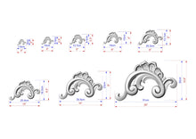 Load image into Gallery viewer, Pair of Decorative wood Baroque corners applique, Set of 2pc, decorative wood trim