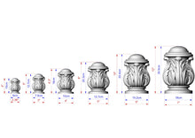 Load image into Gallery viewer, Decorative Wooden Newel Cap With Acanthus Leaves from solid wood, Staircase Newel Post Cap, Bed finials