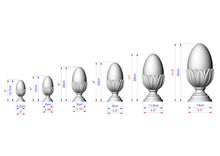 Load image into Gallery viewer, Egg Shaped Finial For Staircases, Carved Post Finials with round base, Staircase Newel Post Cap, Bed finials