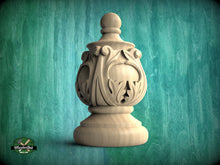 Load image into Gallery viewer, Decorative Antique Style Wooden Staircase Finial, Twisted cap, Staircase Newel Post Cap, Bed finials