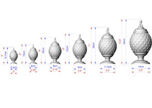 Load image into Gallery viewer, Grid Shaped Finial For Staircases, Carved Post Finials with round base, Staircase Newel Post Cap, Bed finials