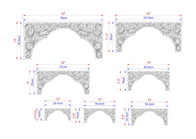 Load image into Gallery viewer, Antique style arched hardwood onlay, 1pc, Home Wall Embellishments, Furniture Carving, Wood Onlay