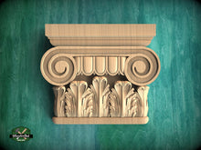 Load image into Gallery viewer, Neoclassical-style wood capital with acanthus leaves, Carved Wooden Capital, 1 piece, unpainted