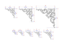 Load image into Gallery viewer, Corner Applique Carving – Acanthus Leaf Motif made of wood, Set of 2pc, decorative wood, Classical-style hardwood acanthus cabinet onlays