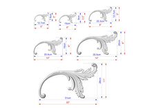 Load image into Gallery viewer, Acanthus Decorative Corner Onlays With Scrolls from wood, Set of 2pc, decorative wood trim